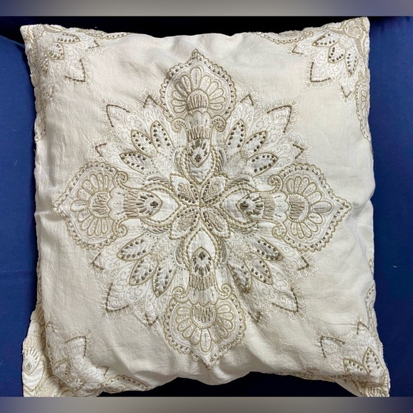 Pottery Barn Other - Pottery Barn Holly Embroidered Christmas Holiday Throw Pillow Cover OS